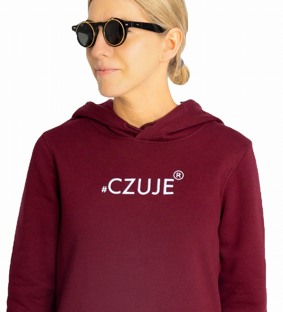 BLUZA DAMSKA #CZUJE® BORDOWA 