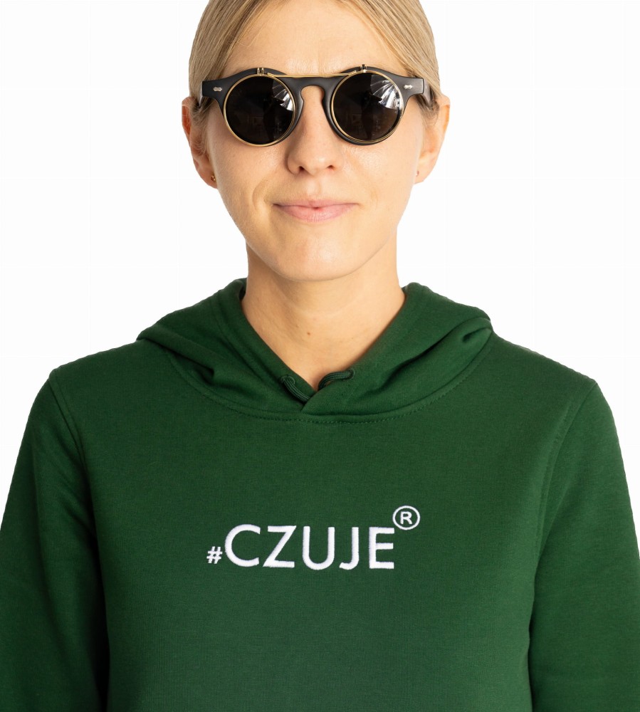 BLUZA DAMSKA #CZUJE® BUTELKOWA ZIELEŃ