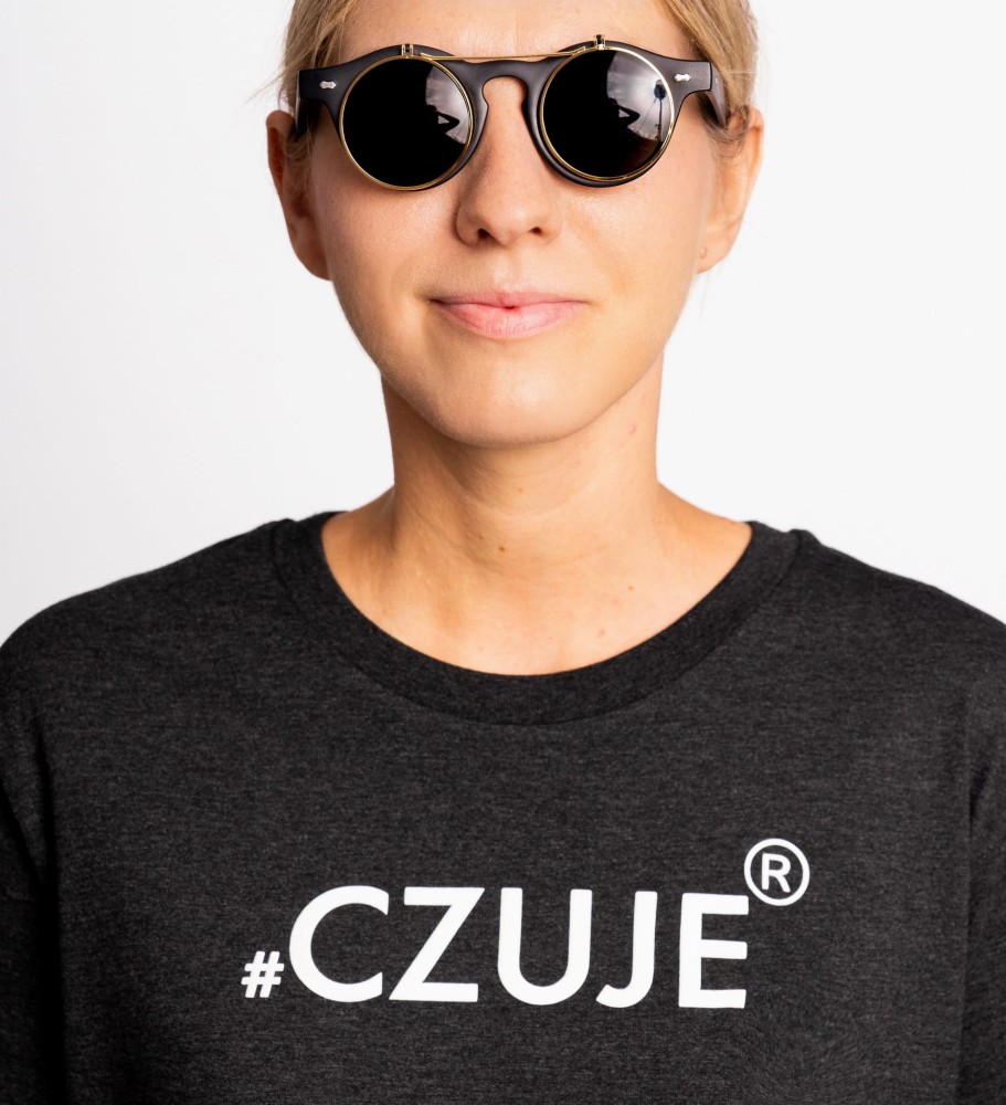 Koszulka Damska #CZUJE® Ciemnoszary Melanż